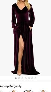 Burgundy Velvet Dress